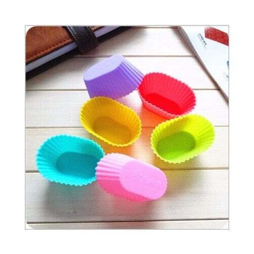 Oval Shape MaFen Cup Silicone Muffin Cake Cupcake Cup Cake Mould Case Bakeware Maker Mold Tray Baking Jumbo