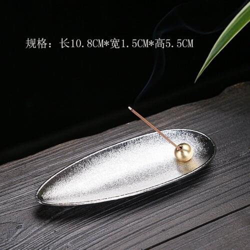 Old-fashioned Leaf Bronze Stick Cone Incense Tube Tea Ceremony Incense Burner Tray Ash Catcher Brass Ball Incense Stick Holder