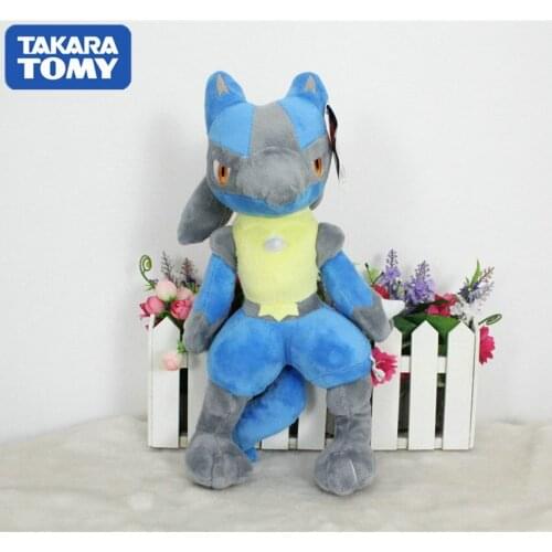 TAKARA TOMY Pokemon Kawaiii 30cm Lucario Plush Stuffed Dolls Lucario Doll Kids Children Gift Collectable Toys for Girsl
