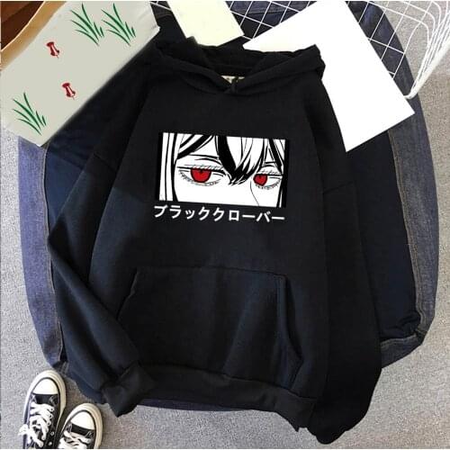 Anime Black Clover Eyes Hoodie Hip Hop Pullovers Tops Long Sleeves Kawaii Man Clothes