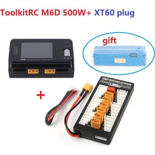 ToolkitRC M6D 500W 15A DC&XT60 parallel charging Dual Channel MINI Smart Charger for 1-6S Lipo LiHV Lion NiMh Pb Cell Checker