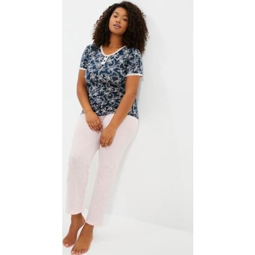 Trendyol Flowering Ruched Knitted Pajamas Set THMAW22PT0676