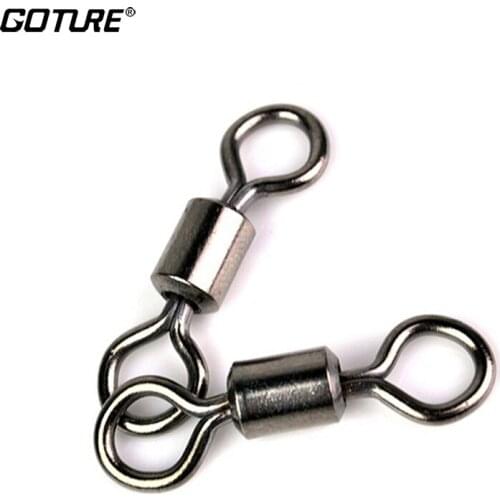 Goture 200pcs/bag MS 2# 4# 6# 8# Rolling Fishing Swivels Fishing Accessories Connector