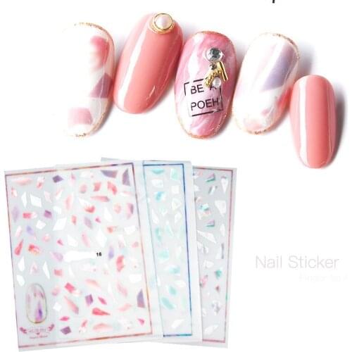 1 Sheet Marble Stone 3D Nail Art Transfer Stickers pink Green White Nail Designs & Nails Sticker Decorations Manicure Z092