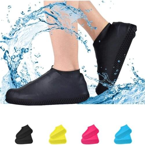 1 Pair Reusable Silicone Shoe Cover Non-Slip Waterproof Rain Boot Shoes Covers Rain Shoe Cover Protectors for Kids, Men, Women