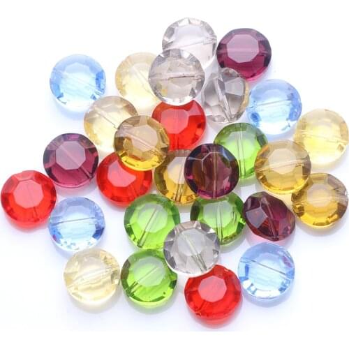 10pcs 12mm Rondelle Crystal Glass Faceted Loose Beads lot for Jewelry Making DIY Crafts Findings