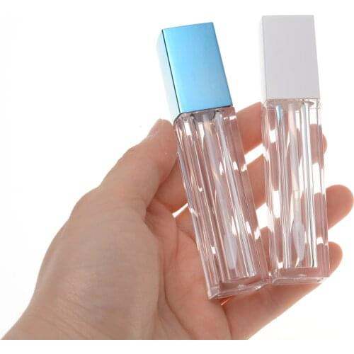 10pc 5.5ml Square Makeup Liquid Empty Lipstick Lip Gloss Tubes Transparent Cosmetic Refillable Bottles Container DIY Hot Sale