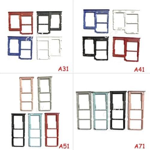 100pcs For Samsung Galaxy A01 A11 A21S A31 A41 A51 A71 Sim Card Reader Holder Dual Sim Card Tray Holder Slot Adapter