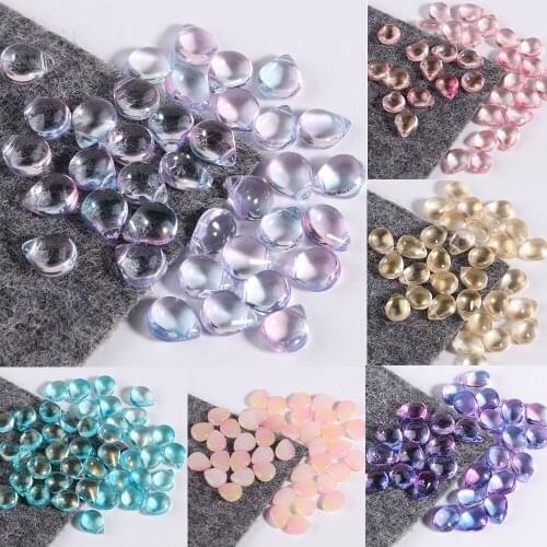 10pcs8*14mm Water Drop Glossy Mermaid Tears Pendants DIY Handmade Materials Antique Hairpin Headdress Glazed Crystal Loose Beads