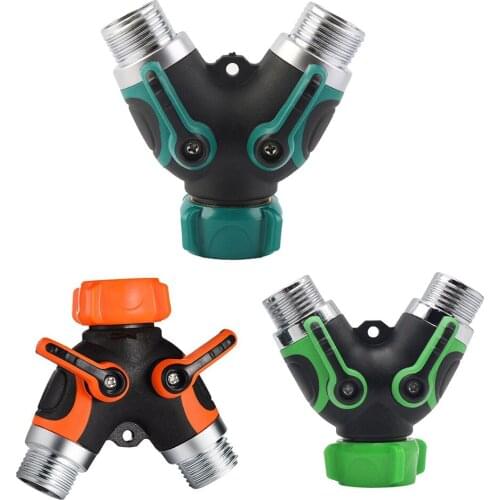 2/4-Way Brass Plastic Garden Hose Splitter Y-Type Watering Connector Distributor For Outdoor Tap and Faucet Dropship