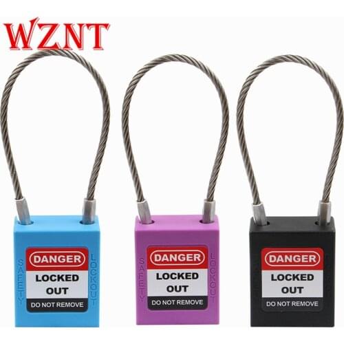2PCS free shipping 150mm steel wire shackle safety lockout padlock