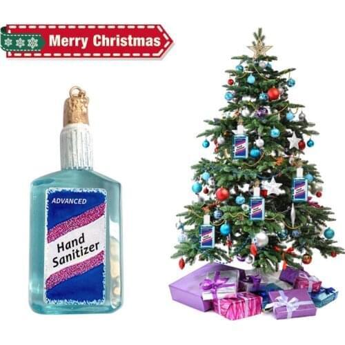 3D Resin Simulation Hand Sanitizer Bottle Pendant Christmas Decorations Pendant Tree Hanging Ornament New Year Home Decoration