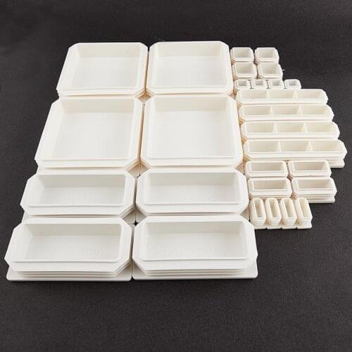 White Rectangle End Caps 4Pcs/Set Plastic Square Furniture Foot Table Chair Leg Tube Inserts Threaded End Blanking Cap Protector