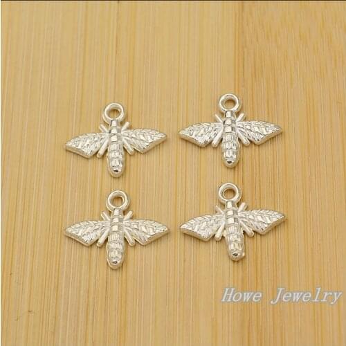 40 pcs quality Bright silver Moths alloy Pendant Charm Womens Fashion Bracelet DIY Jewelry Findings JC-724