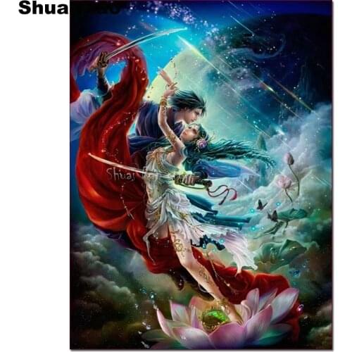 Fantasy art 5d diamond painting cartoon Couples diamond embroidery full square round drill wall decoration home 2020 gift