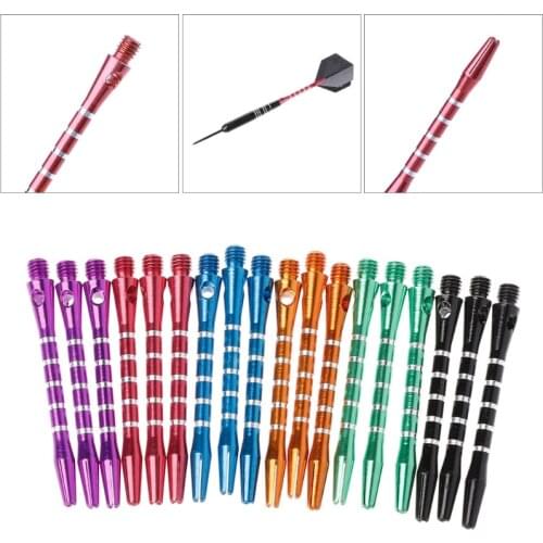 6 Sets/18 Pcs 53mm Aluminum Dart Shafts 6 Colors 2BA Thread Size Medium Length