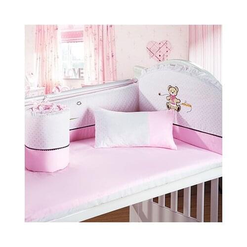 Promotion! 4PCS Baby Cot Bedding Set Newborn Cartoon Crib Bedding ropa de cuna,120*60/120*70cm