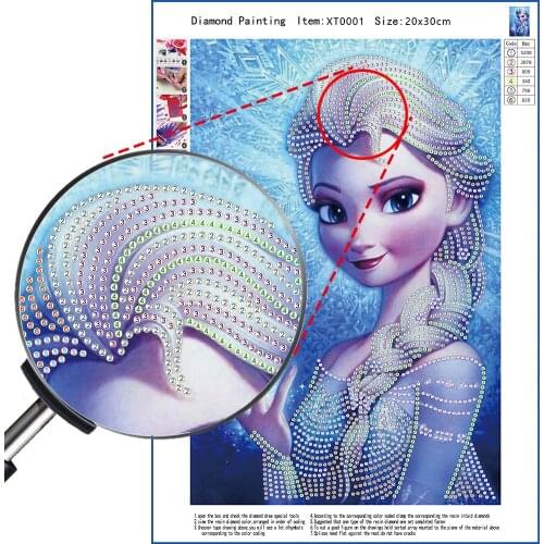 Disney Diamond Painting 5d Cartoon Princess Frozen Elsa Hobby Art DIY Square Drill Mosaic Wall Decor Birthday Gift Home Decor