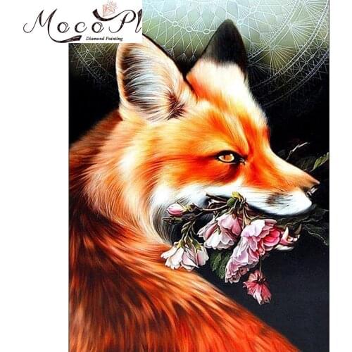 Animal Diamond Painting Full Drills 5D Diamond Embroidery Fox Mosaic of Rhinestone Needlework DIY Christmas Gift Home Decor Art