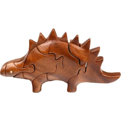 Dinosaur Animal DIY Wooden Puzzle Model Kit Brain Teasers Mortise and Tenon Structure Educational Toy Gift - Stegz