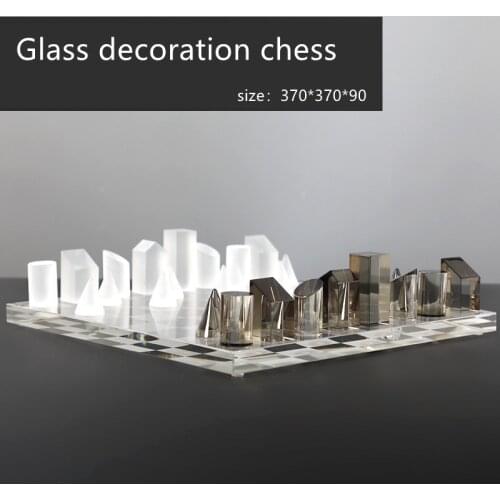 European style light luxury frosted crystal chess board, model room living room desktop decoration ornaments