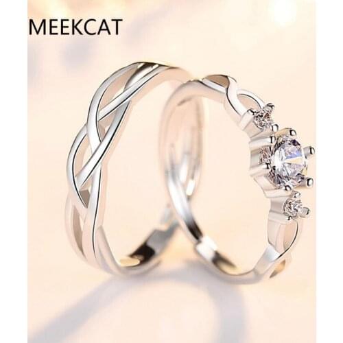 925 Sterling Silver New Jewelry Fashion Woman Man Opening Gift Anniversary Wedding Engagement Couple Cubic Zirconia Ring Anel