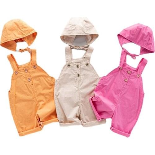Toddler Kids Overalls 2021 Summer New Baby Casual Cotton Suspender Shorts Cute Korean Styel Jumpsuits for Boys Girls Children