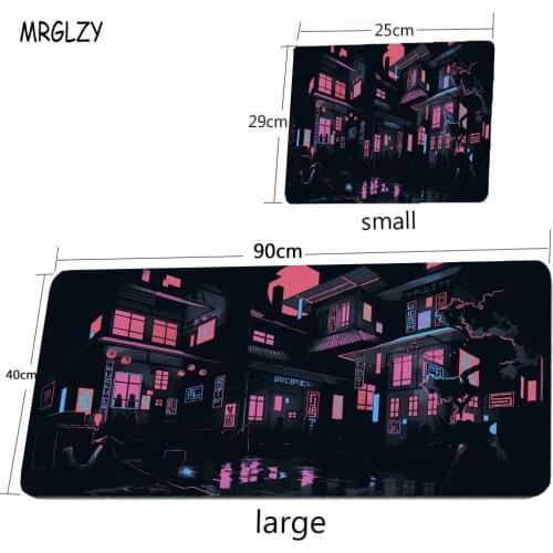Anime Street Scenery Mouse Pad Xxl Computer Large Rubber Game Speed Anti-skid Chase Game Carpet L Keyboard Lock Otaku Mousepad