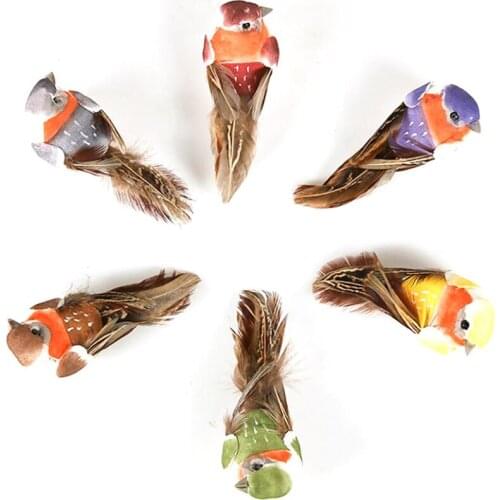 Mini fake birds artificial feather foam doves wedding decoration venue ornament