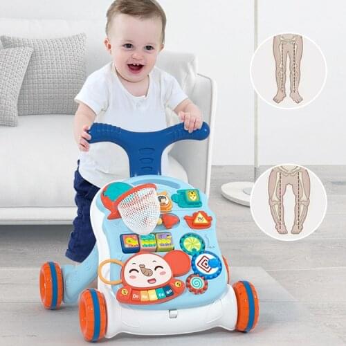 Huanger 2-in-1 Multifunctional Game Table Baby Walker with wheel 6-24 Months Stroller Anti-rollover Toddler Walker for baby