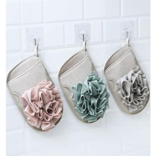 3Pcs Reusable Bath Glove Household Double-Sided Bath Supplies Adult Mesh Sponge Creative Dull Polish Rubbing Towel Bathroom Tool