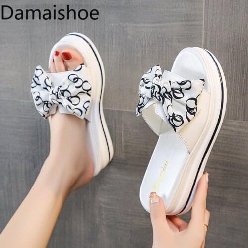 Fashionable Slippers Womens Outer Wear Thick Bottom 2021 Summer New High Heel Slippers Lazy Height Increasing Insole Sandals