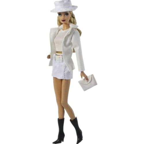 Fashion White Office Lady Suit 11.5" Doll Outfits for Barbie Clothes Purse Tank Coat Jacket Pants For Barbie Accessories 1/6 Toy