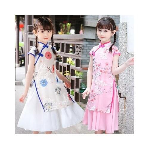 The new girls June 1 performance clothes Hanfu girls cheongsam summer childrens costumes Tang suit Chinese style dress