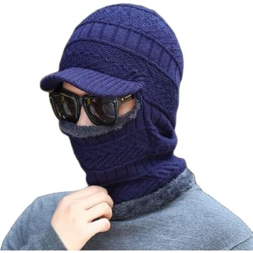 XEONGKVI 2019 New Duck Ear Protection Upset Cycling Knitted Cap Autumn Winter Brand Skullies Beanies Men Hat Scarf Integration