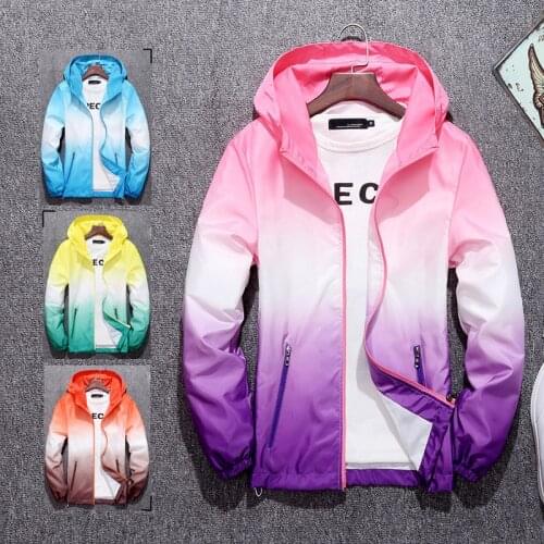2021 Autumn Jacket for Man Women Hooded Patchwork Womens Spring Windbreaker Light with Zipper Hooded Female Coat Outwear O114