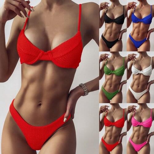SAGACE Colorful womens sexy fashion printed Bikini Swimsuit summer fashion sports swimsuit bañadores mujer 2021