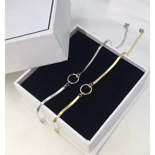 High Sense of Light Luxury Golden Circle Bracelet Female Ins Niche Design Simple Cold Style Girls All-match Jewelry for Women