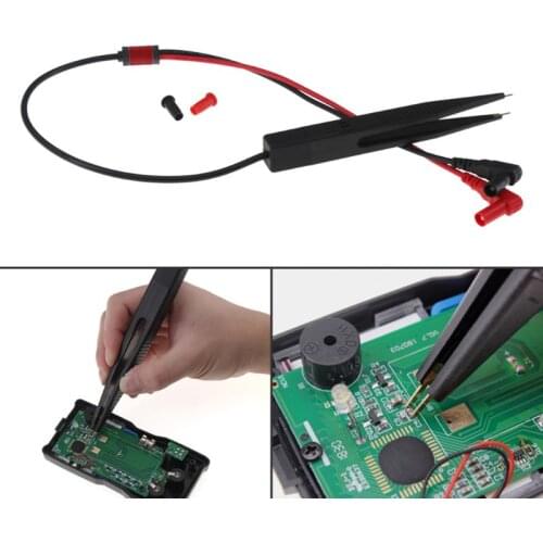 SMT SMD Chip Resistance Test Clip Grip Lead Probe Multimeter Meter Capacitor Tweezer