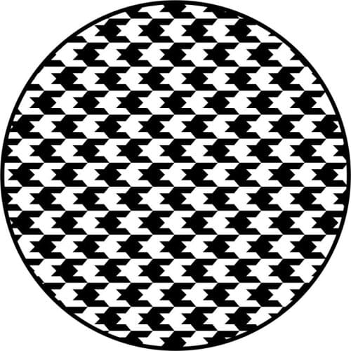 Modern Fashion Classic Black And White Houndstooth Round Bedroom Living Room Short Crystal Velvet Hallway Carpet Floor Mat