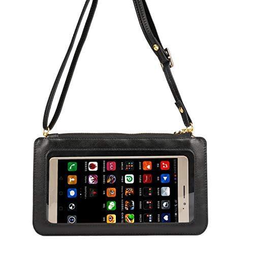 Touch Screen PU Leather Crossbody Bag, Universal Phone Wallet Pouch Shoulder Bag For IPhone Xs Max XR X 8 7 Plus
