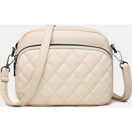 Simple Fashion Plaid Shoulder Bags For Women PU Leather Crossbody Messenger Bag Phone Purse Lady Small Handbag Clutch