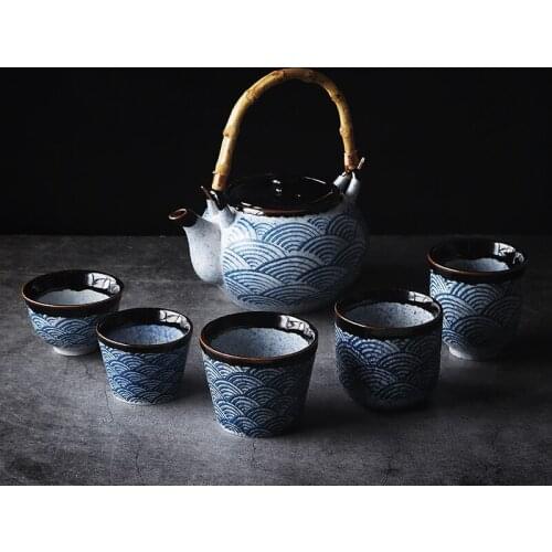 Japanese household teapot teacup creative ceramic Kungfu filter tea pot cup restaurant teaware tea set