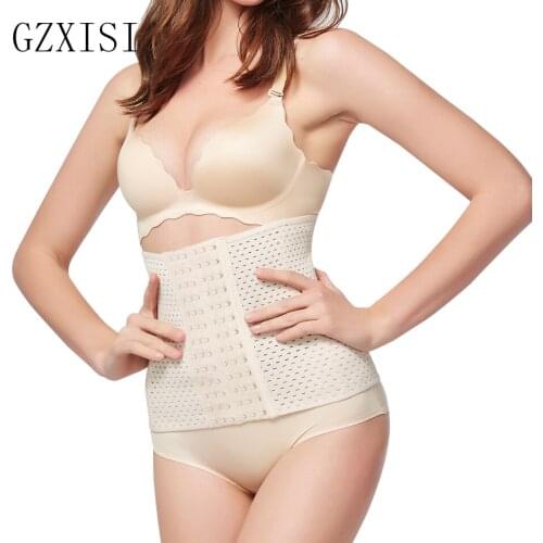 Women Waist Trainer Belt Corsets Steel Boned Women Postpartum Corsets Sexy 6 Hooks Corselet Bustiers Corsage Modeling Straps