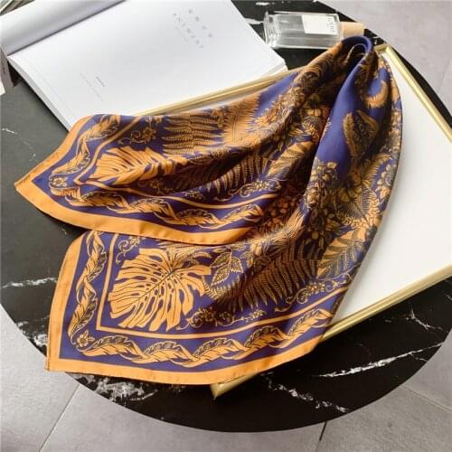 Women Silk Square Scarf Hairband Neck Scarves Foulard Shawl Wrap Lady Female Bandana Fashion Floral Print Neckerchief 2021