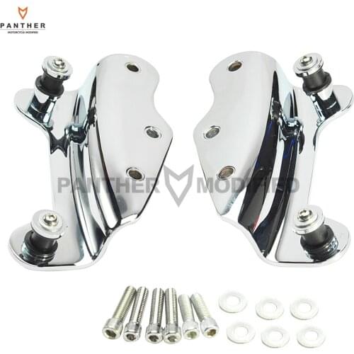 1 pair 4 FOUR POINT Chrome Motorcycle Docking Hardware Kit case for Harley Road King FLHR Road Glide 2009 2010 2011 2012 2013