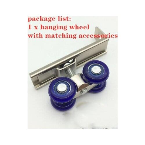 1 PC Light Sliding Door Roller 4 Wheels Home Room Wood Door Hanging Wheels Rail Track Pulley Bear 30KG For Furniture Hardware