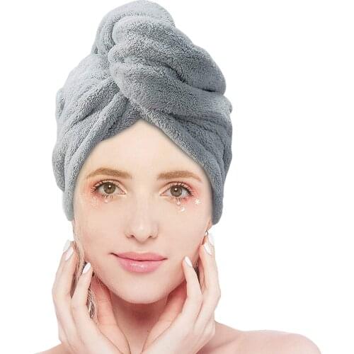 1 pcs womens microfiber hair drying bath towel quick quick-drying hat cap super suction turban wrap bath tools soft shower