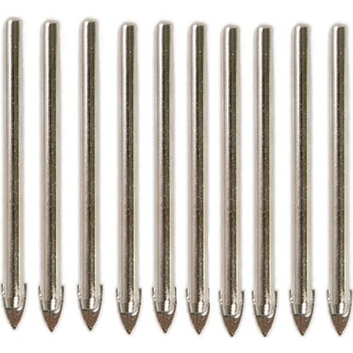 10PCS Spear Point Head Ceramic Marble Tile Glass Drill Bit 6MM Round Shank Drilling Bathroom Tiles Tools