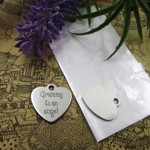 10pcs--"Grammy to an Angel"stainless steel charms 5 styles for choosing DIY Charms for necklace bracelets